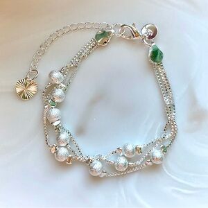Silver Multi-Strand Bead Bracelet